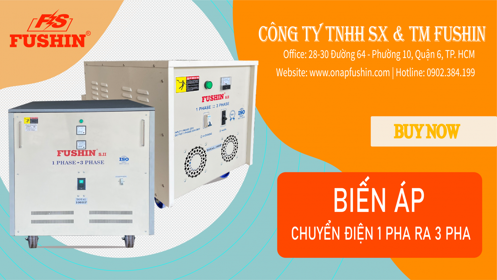 Biến áp 1 pha ra 3 pha Fushin