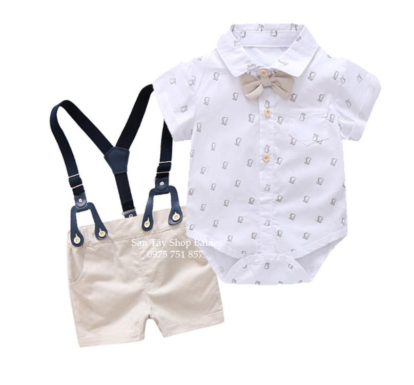 Set yếm áo hình khủng long cho bé