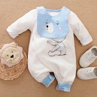 Bộ body dài tay lót lông ấm cho bé trai 02