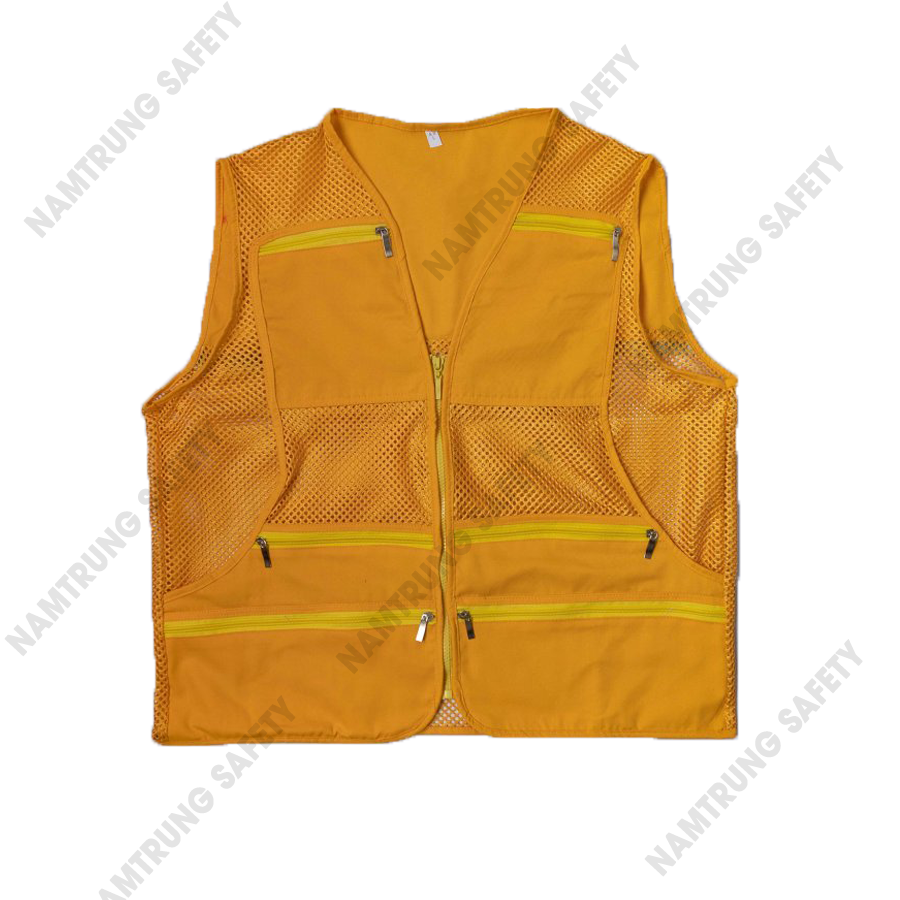 Áo gile lưới GL23 – màu cam – loại 6 túi