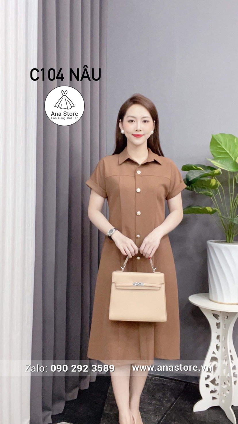 Đầm C104 - nâu