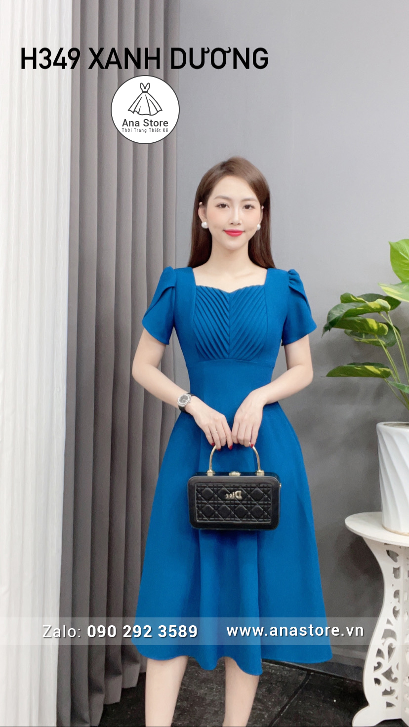 Đầm H349 - xanh dương
