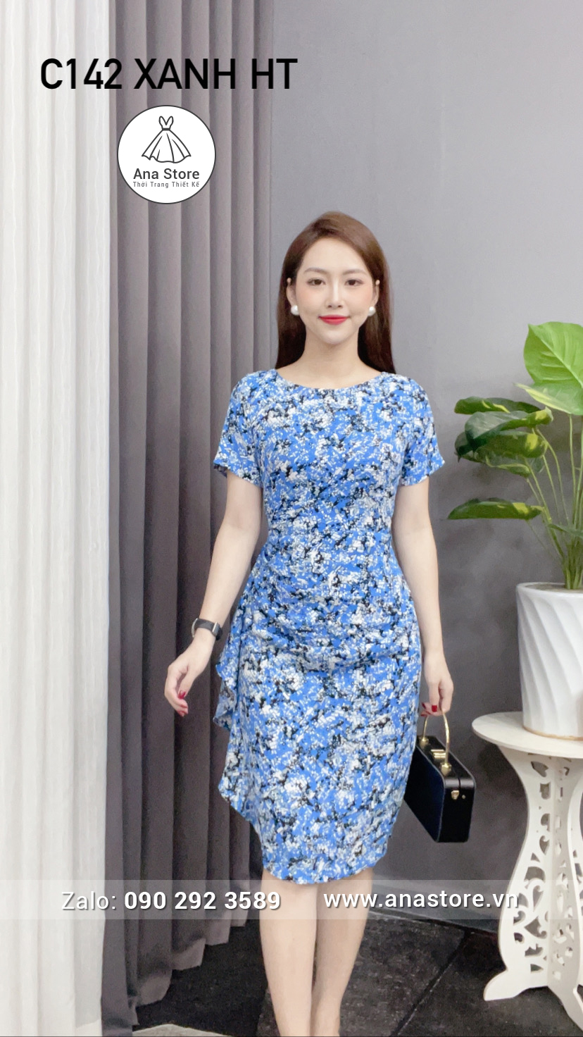 Đầm C142 - xanh HT