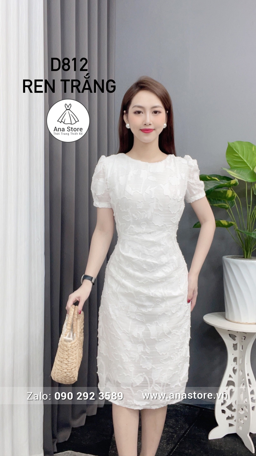 Đầm D812 - ren trắng