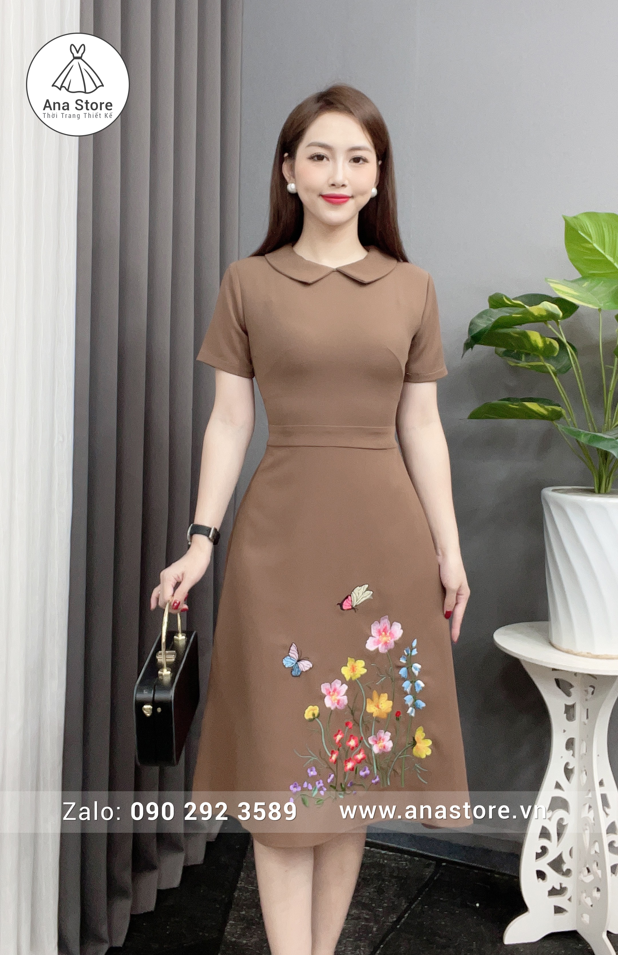 Đầm H920 - nâu