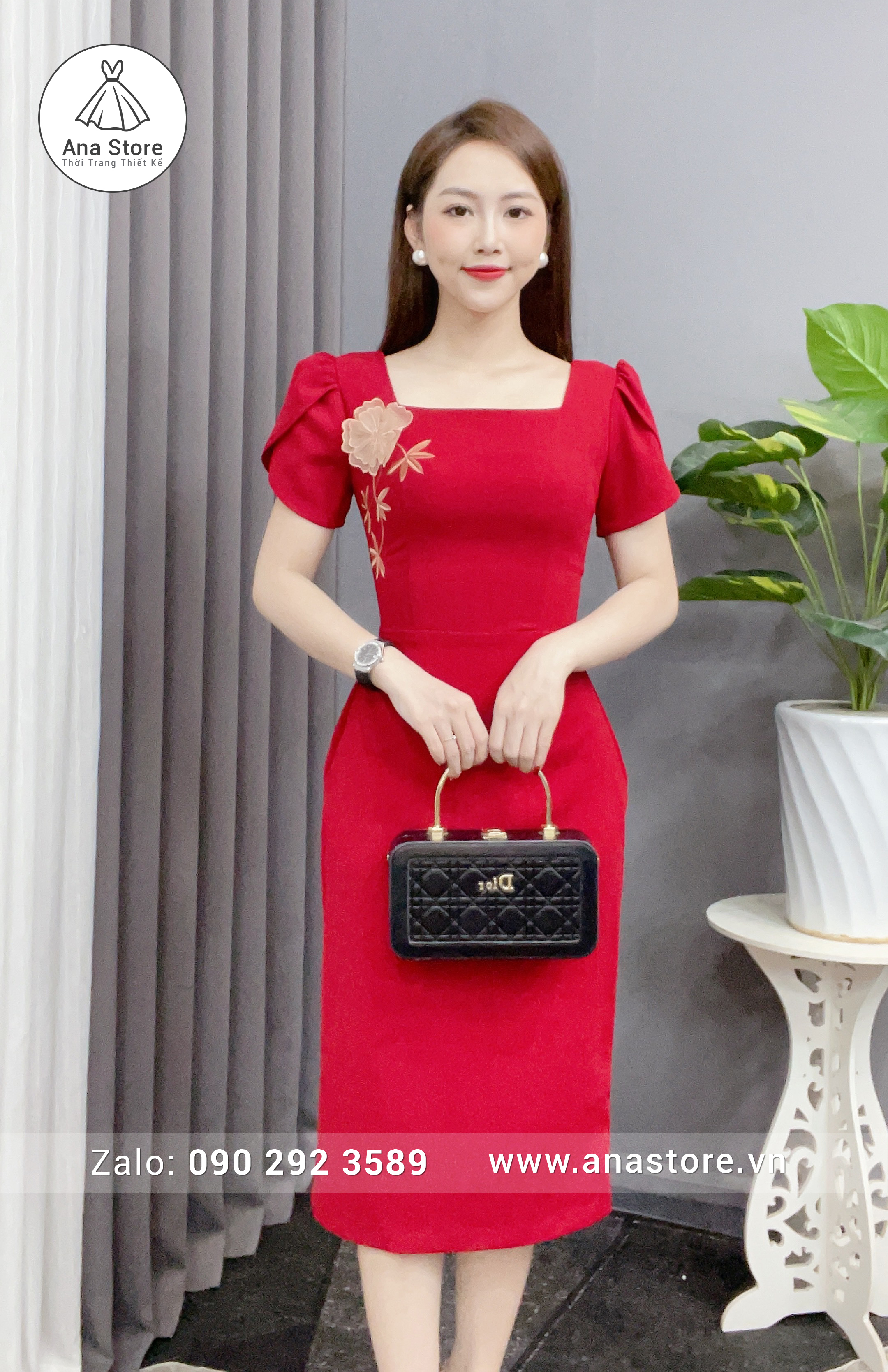 Đầm C47 - đỏ