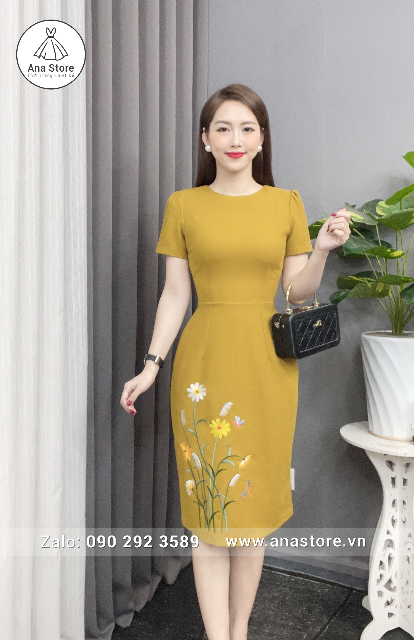 Đầm C66 - vàng