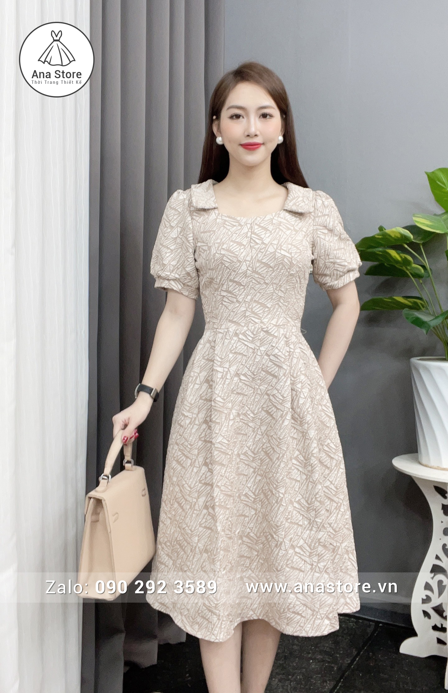 Đầm D933 - Xốp ghi