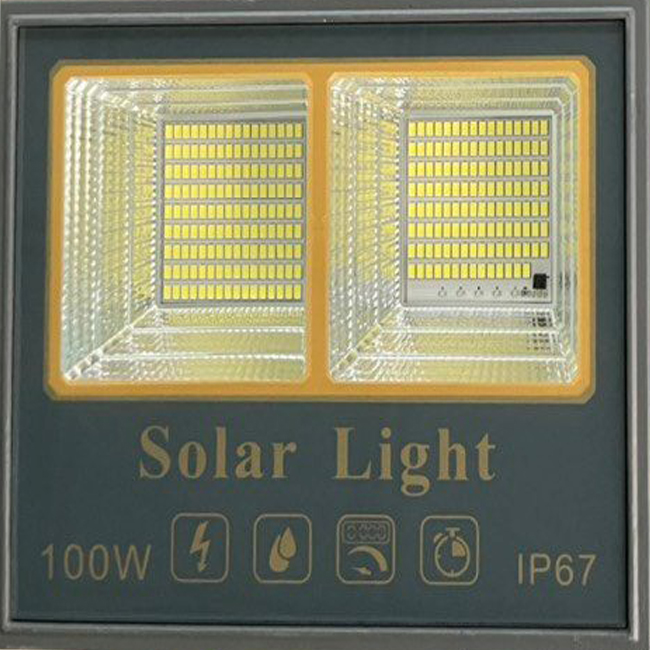 Đèn pha LED 100W năng lượng mặt trời 2 ô