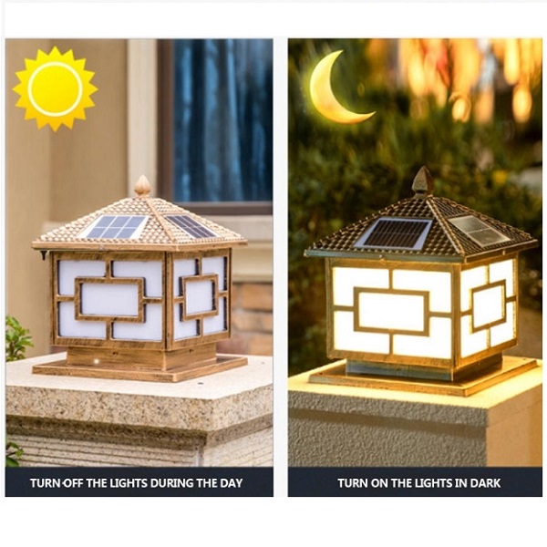  Đèn năng lượng mặt trời có chế độ tự động bật/tắt theo cảm biến ánh sáng