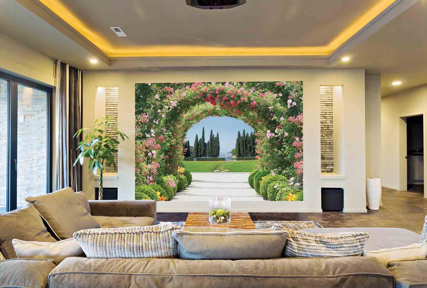 Vẽ tranh tường phòng khách 02