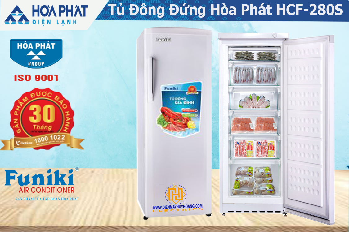 TỦ ĐÔNG ĐỨNG FUNIKI HÒA PHÁT HCF 280S (màu trắng)