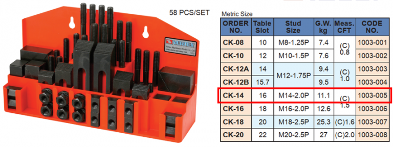 Bộ gá kẹp phôi CK-14 của VERTEX