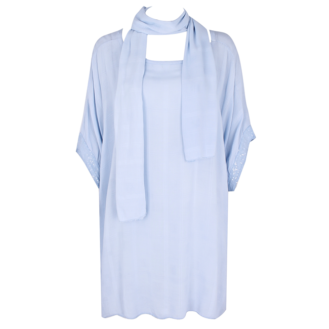 Áo form rộng tay ngắn xanh dương