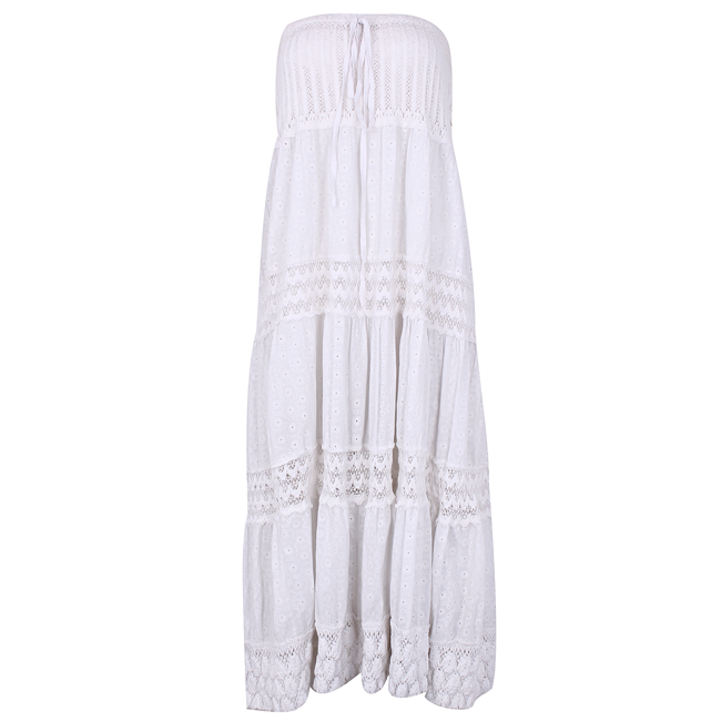Đầm maxi trắng không tay