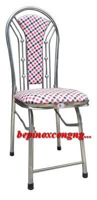 Ghế inox xếp bọc da kẻ