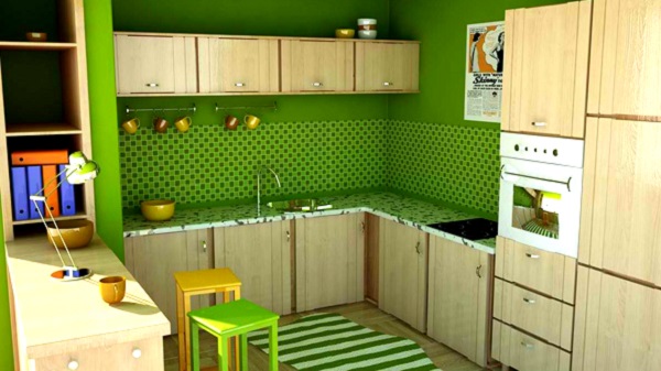 Trang trí bếp với sắc xanh mát mẻ cho ngày hè