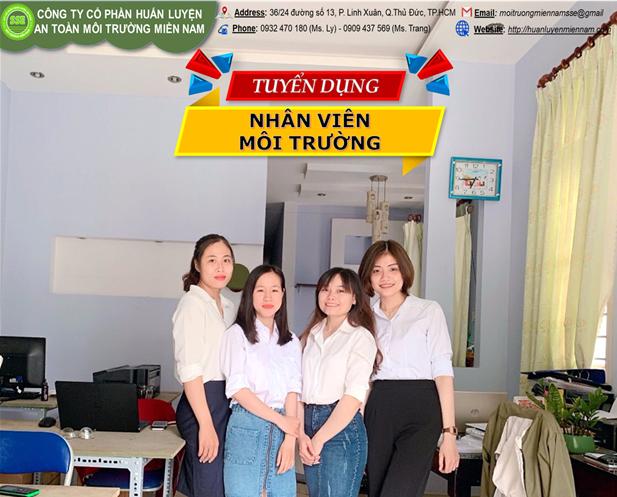 TUYỂN NHÂN VIÊN MÔI TRƯỜNG