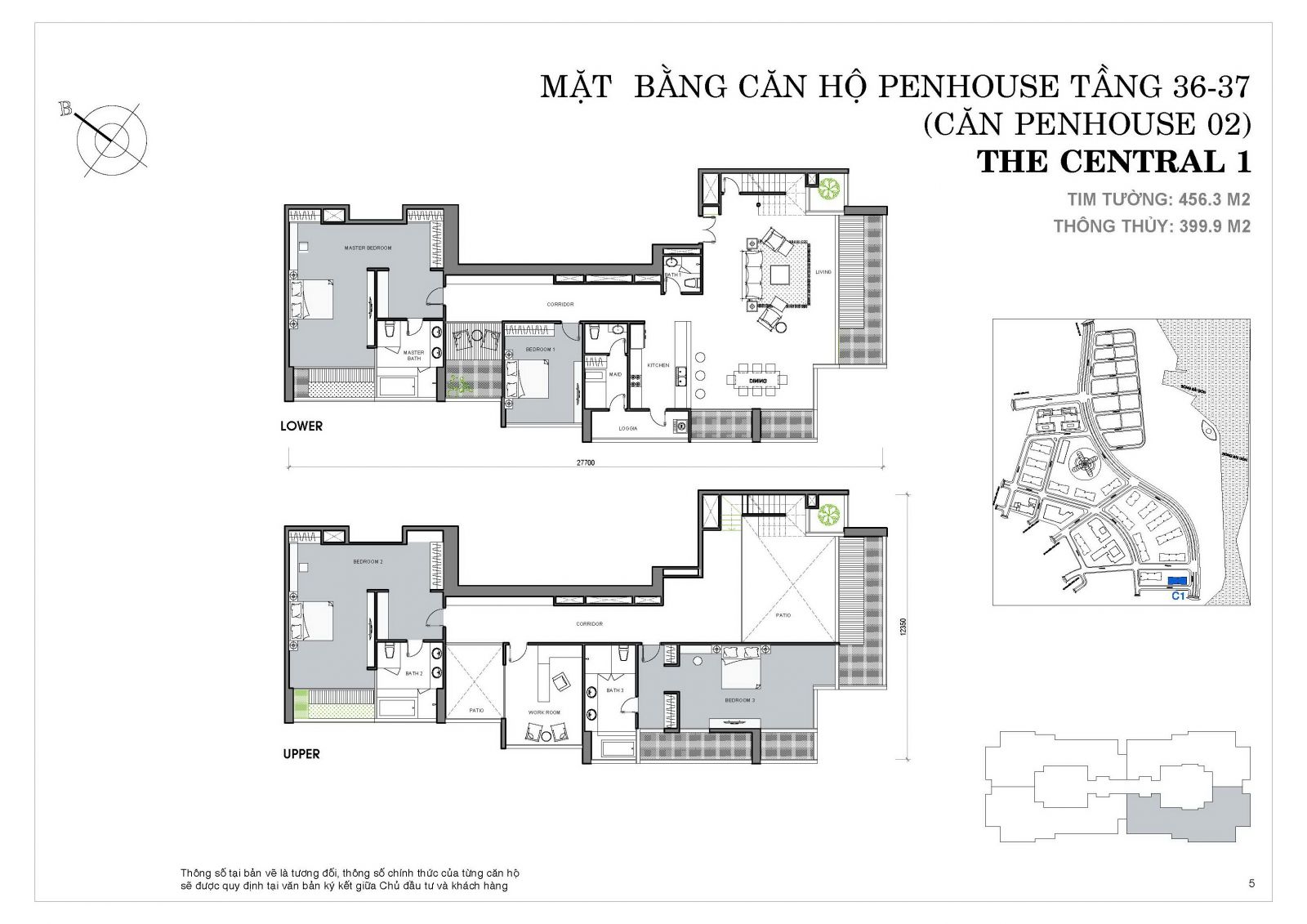 Penhouse 2 - 4 phòng ngủ - 399.9 m²