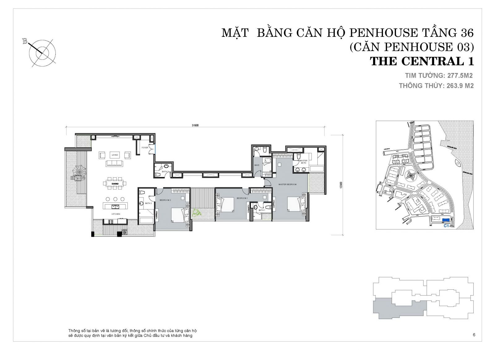 Penhouse 3 - 3 phòng ngủ - 263.9 m²