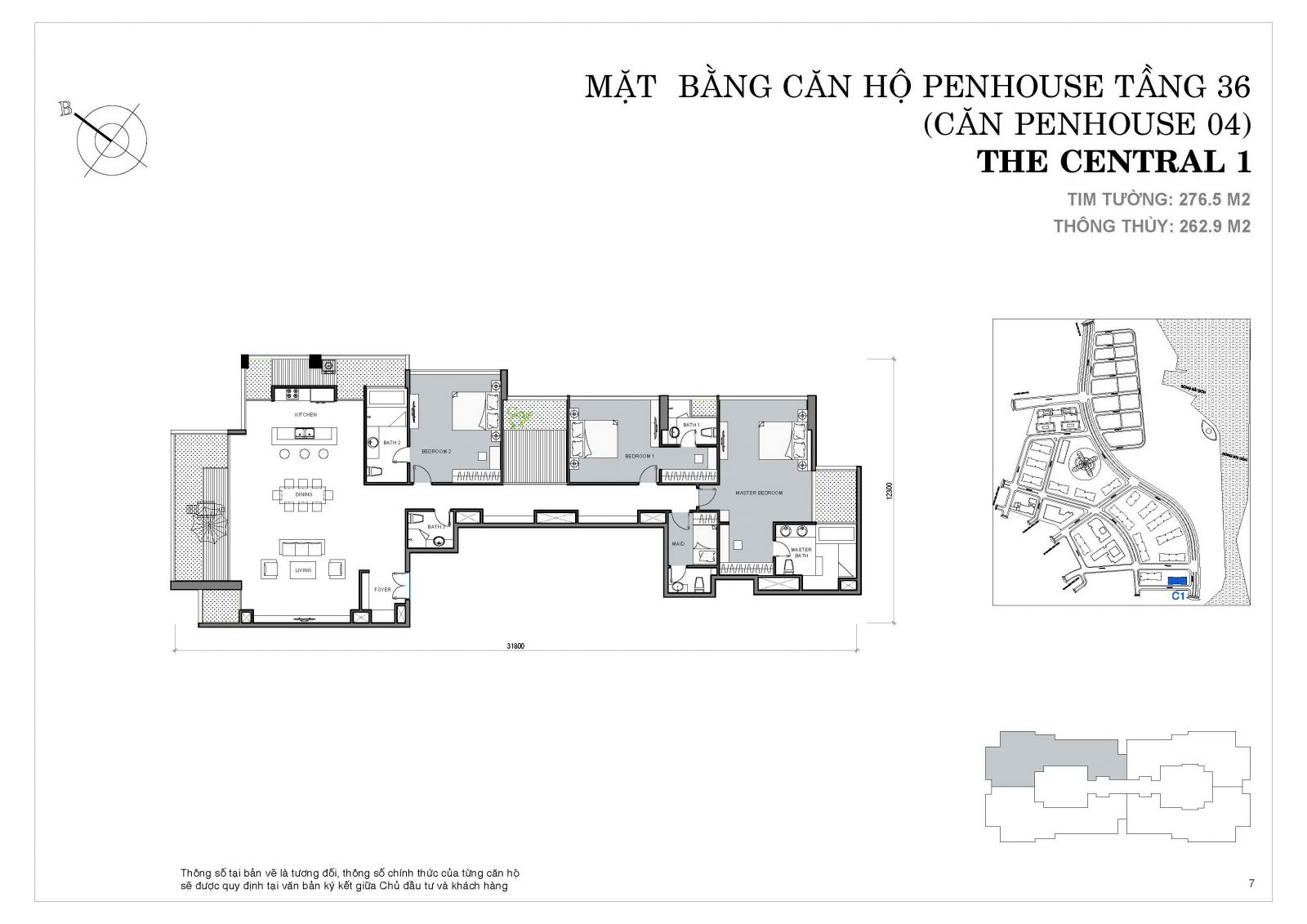 Penhouse 4 - 3 phòng ngủ - 262.9 m²