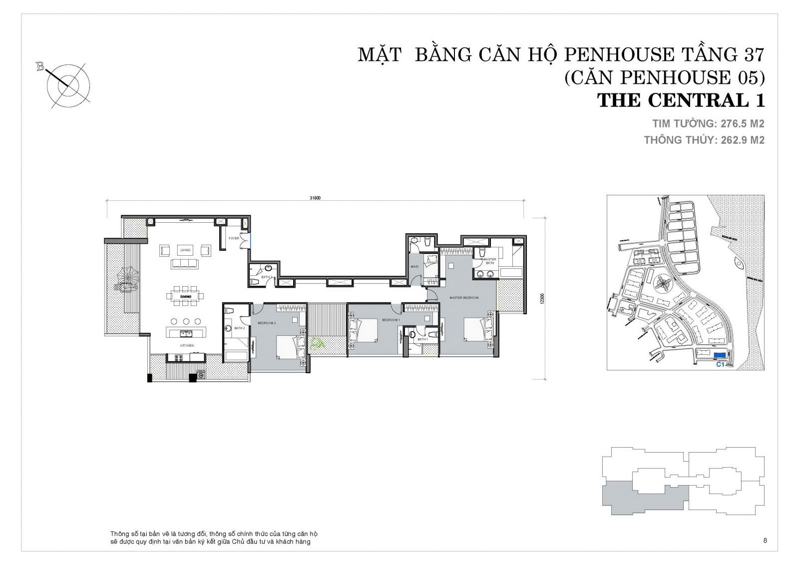 Penhouse 5 - 3 phòng ngủ - 399.9 m²