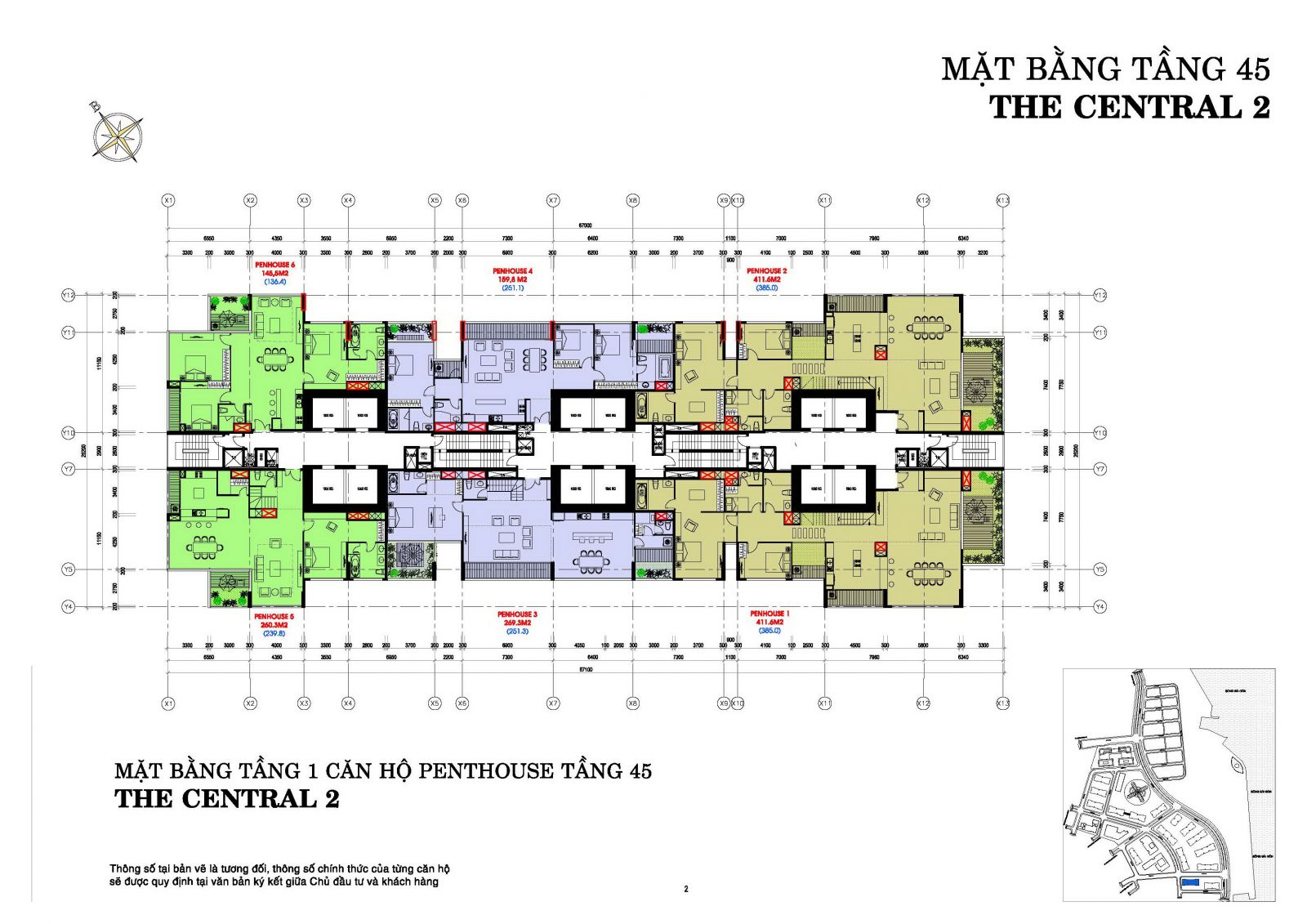 Penhouse 2 - 5 phòng ngủ - 385 m²