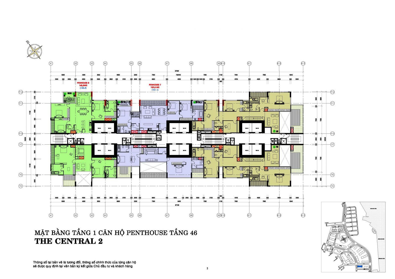 Penhouse 3 - 3 phòng ngủ - 251.3 m²