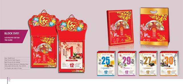 Thiết kế bộ lịch bloc chủ đề trà xuân