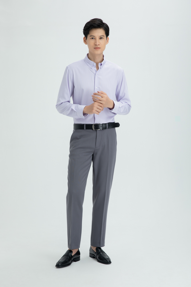 Quần tây nam dáng Slim Ghi Khói 