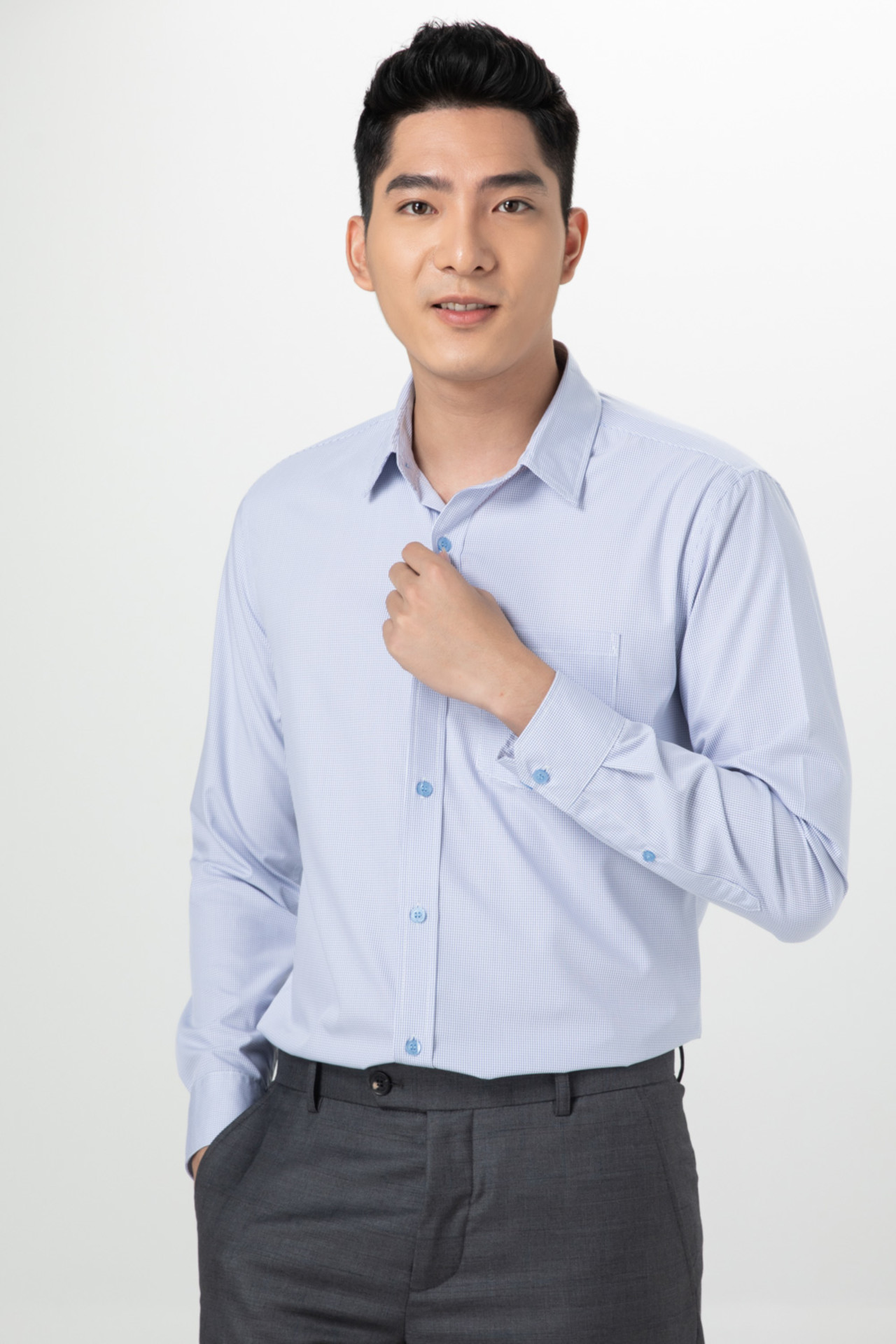 Áo sơ mi nam REGULAR FIT - Kẻ Xanh Nước Biển