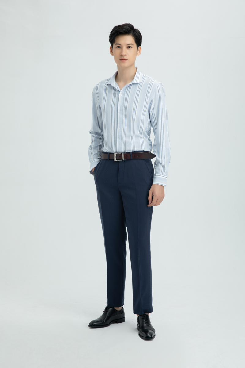 Quần tây Nam dáng Slim Xanh Dương Đậm