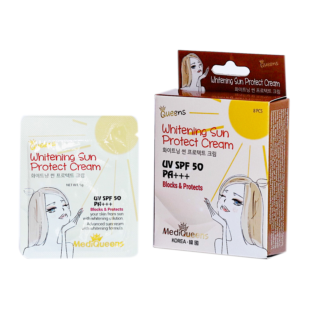 Hộp 8 gói Kem chống nắng và dưỡng trắng da Whitening Sun Protect Cream