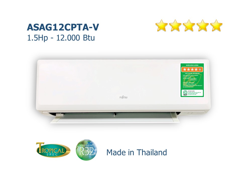 ĐIỀU HÒA TREO TƯỜNG ASAG12CPTA-V (11.500Btu/h), 1 CHIỀU LẠNH GAS R32