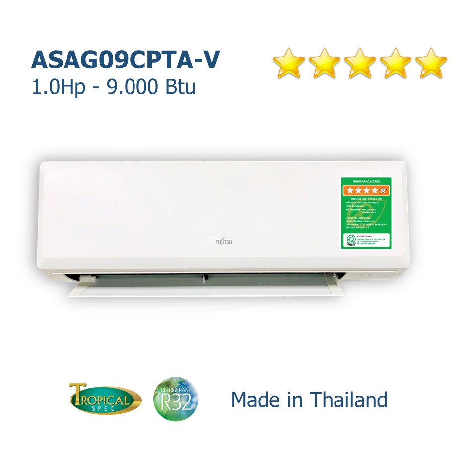ĐIỀU HÒA TREO TƯỜNG ASAG09CPTA-V (9.200Btu/h), 1 CHIỀU LẠNH GAS R32