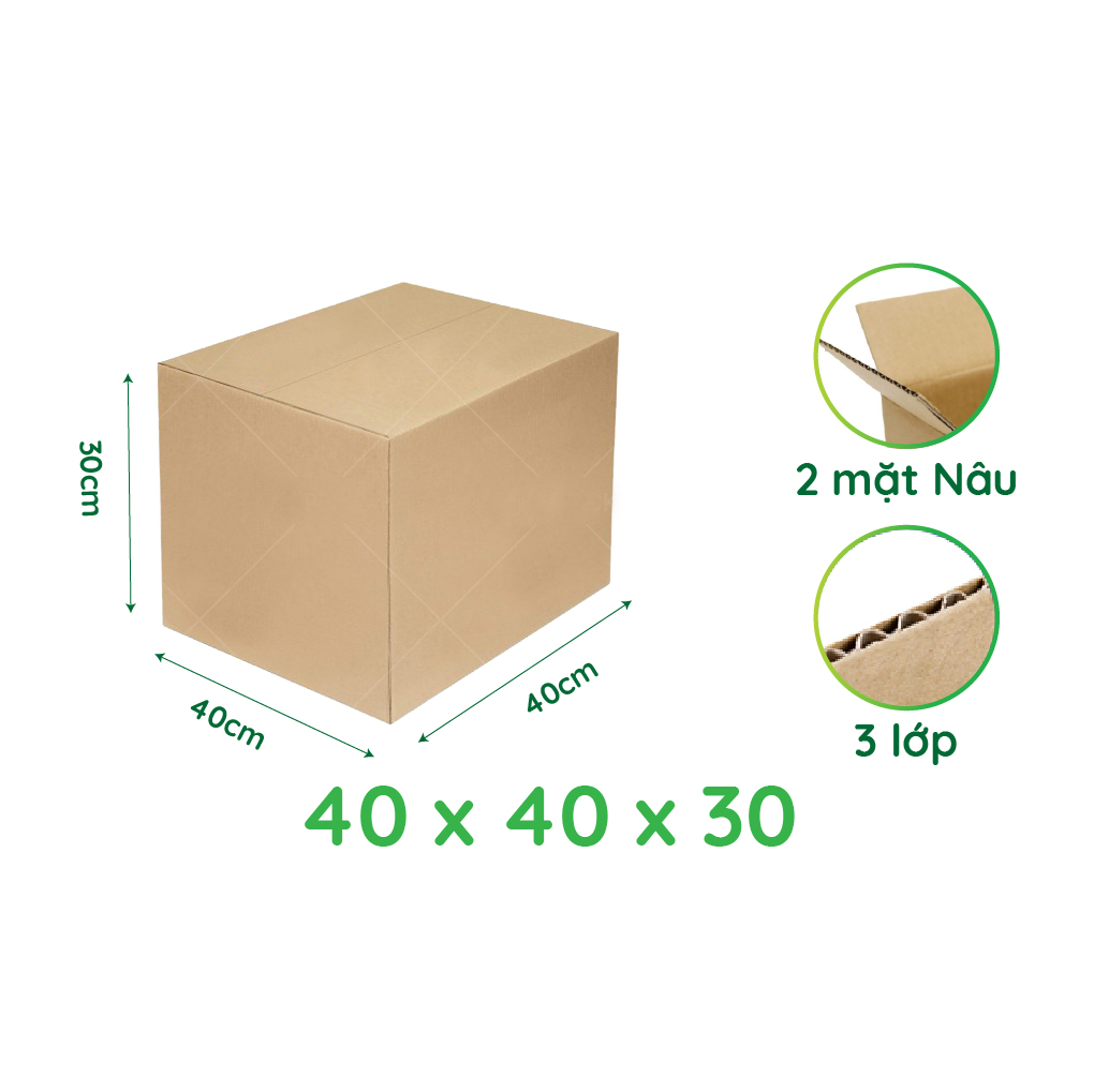 40x40x30 (3 lớp) – 5 thùng carton lớn 
