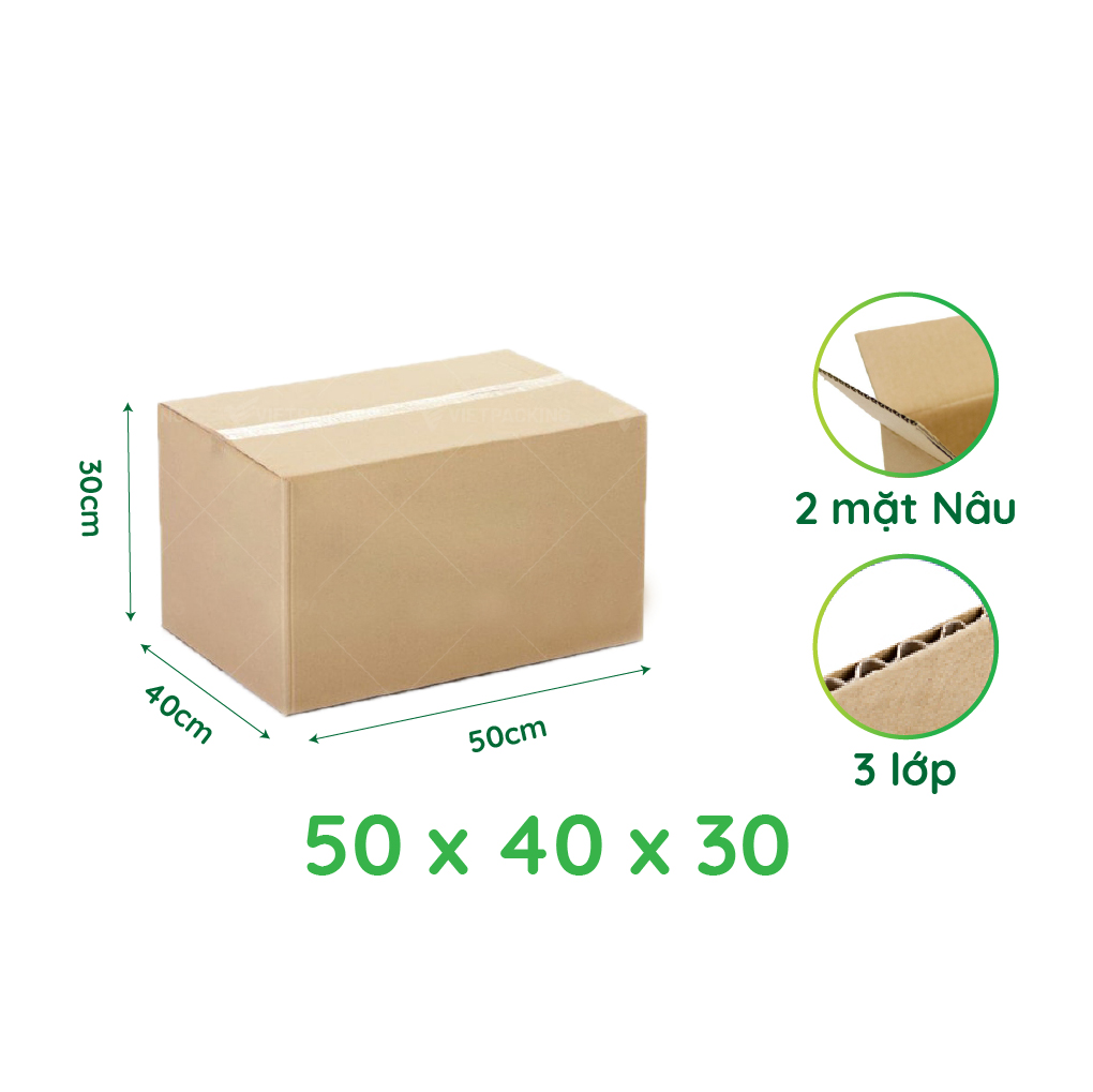 5 Thùng carton 50 x40x30cm 3 lớp 