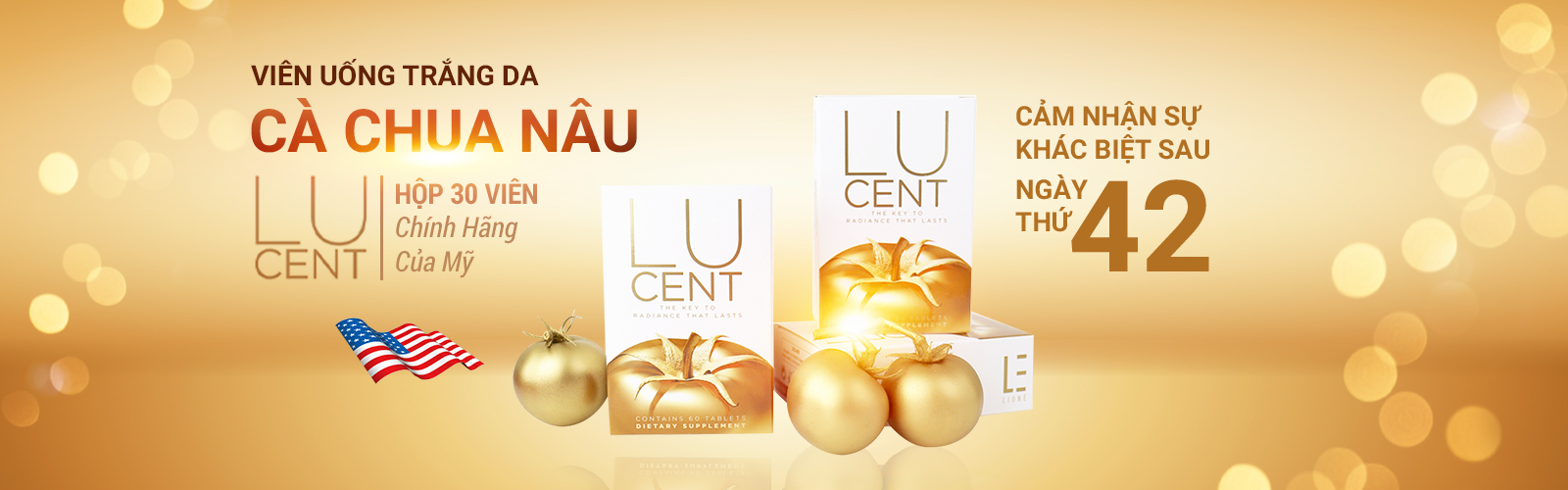 Viên uống trắng da cà chua nâu Lucent