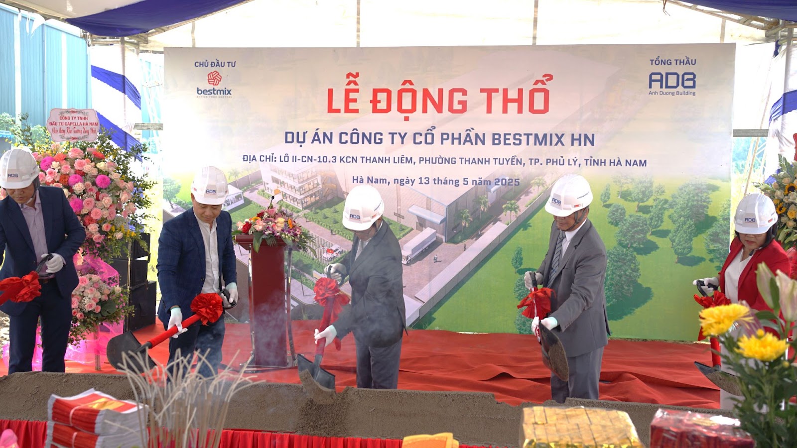 Lễ động thổ dự án nhà máy công ty cổ phần Bestmix Hà Nam