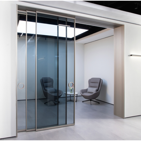 Bộ cửa lùa nhôm Slim cover 3 cánh