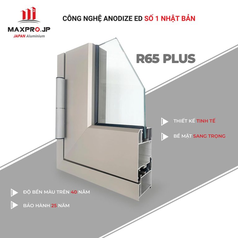 Cửa đi Nhôm mở quay MaxPro JP Nhật Hệ 65