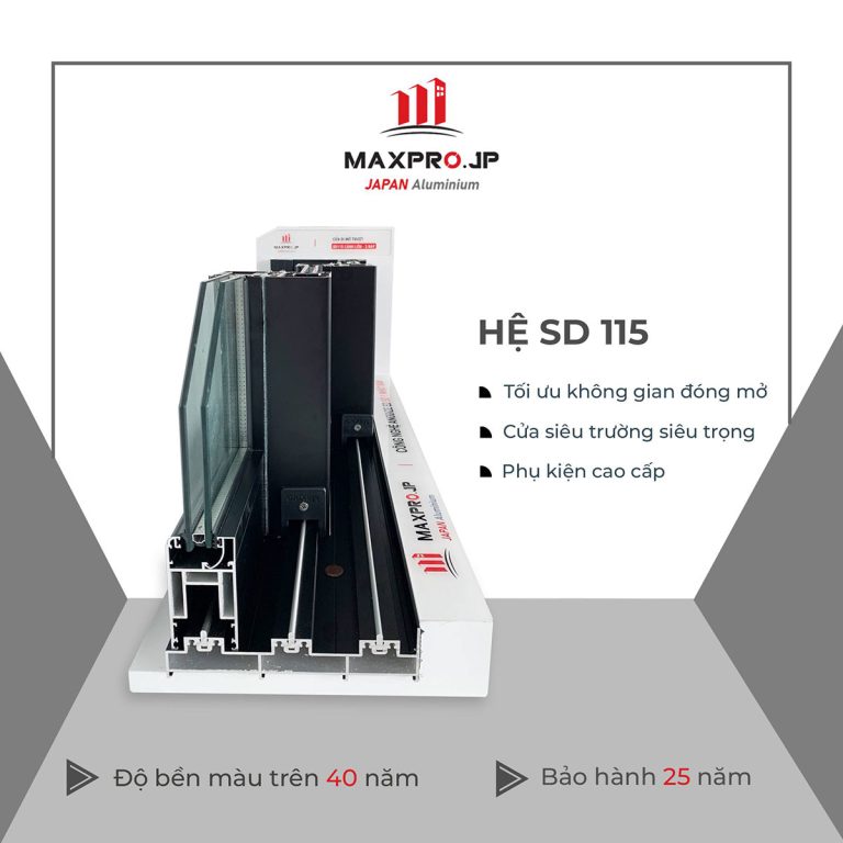 Cửa Đi Trượt Nhôm MAXPRO Hệ 115