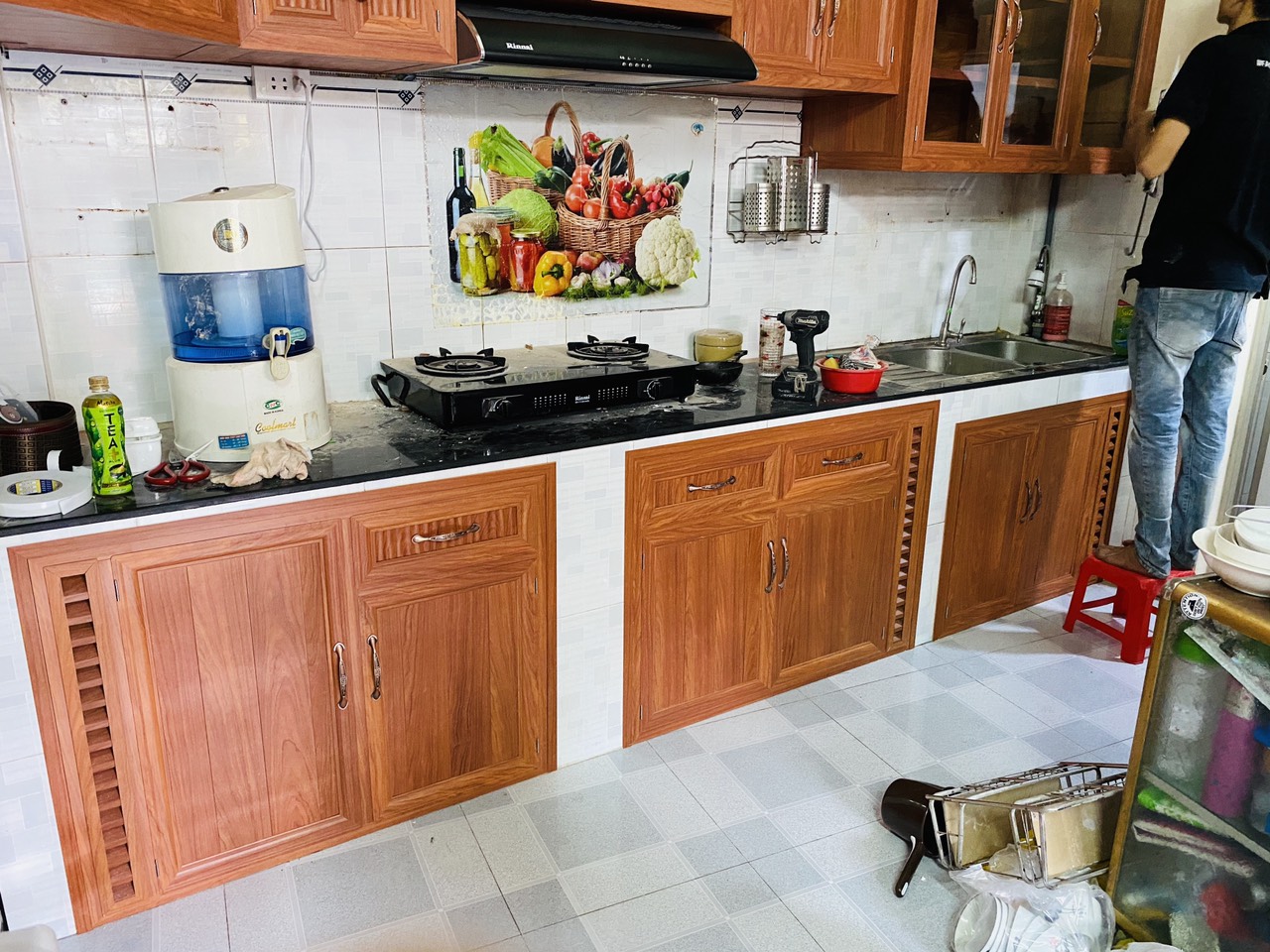 Project of kitchen cabinets in Ms. Hien's house