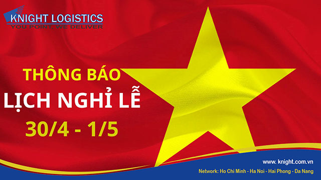 THÔNG BÁO LỊCH NGHỈ LỄ 30/4 - 1/5 NĂM 2024