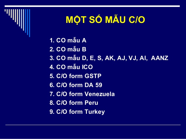 Mẫu C/O