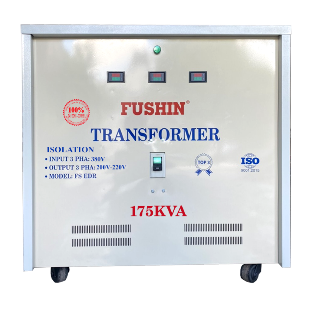 Biến áp cách ly 3pha - 175KVA (S.II) - 100% dây đồng