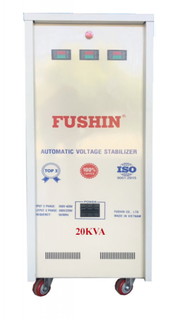 Ổn áp 3 pha dải  260V~420V ra 380V 20KVA Fushin