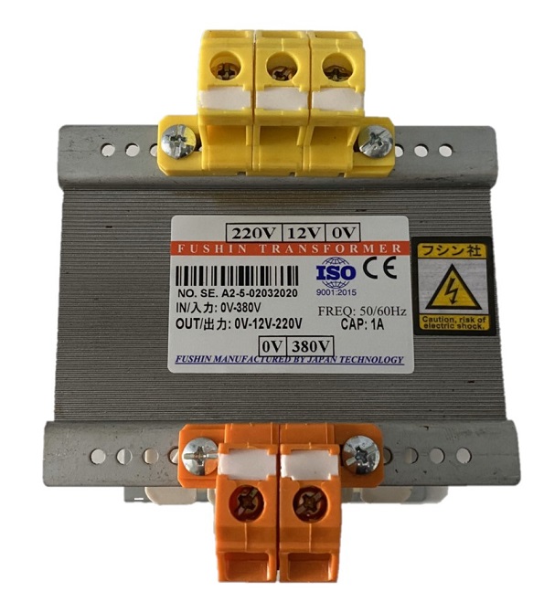Biến áp cách ly vào 380V ra 220V/12V - 1A