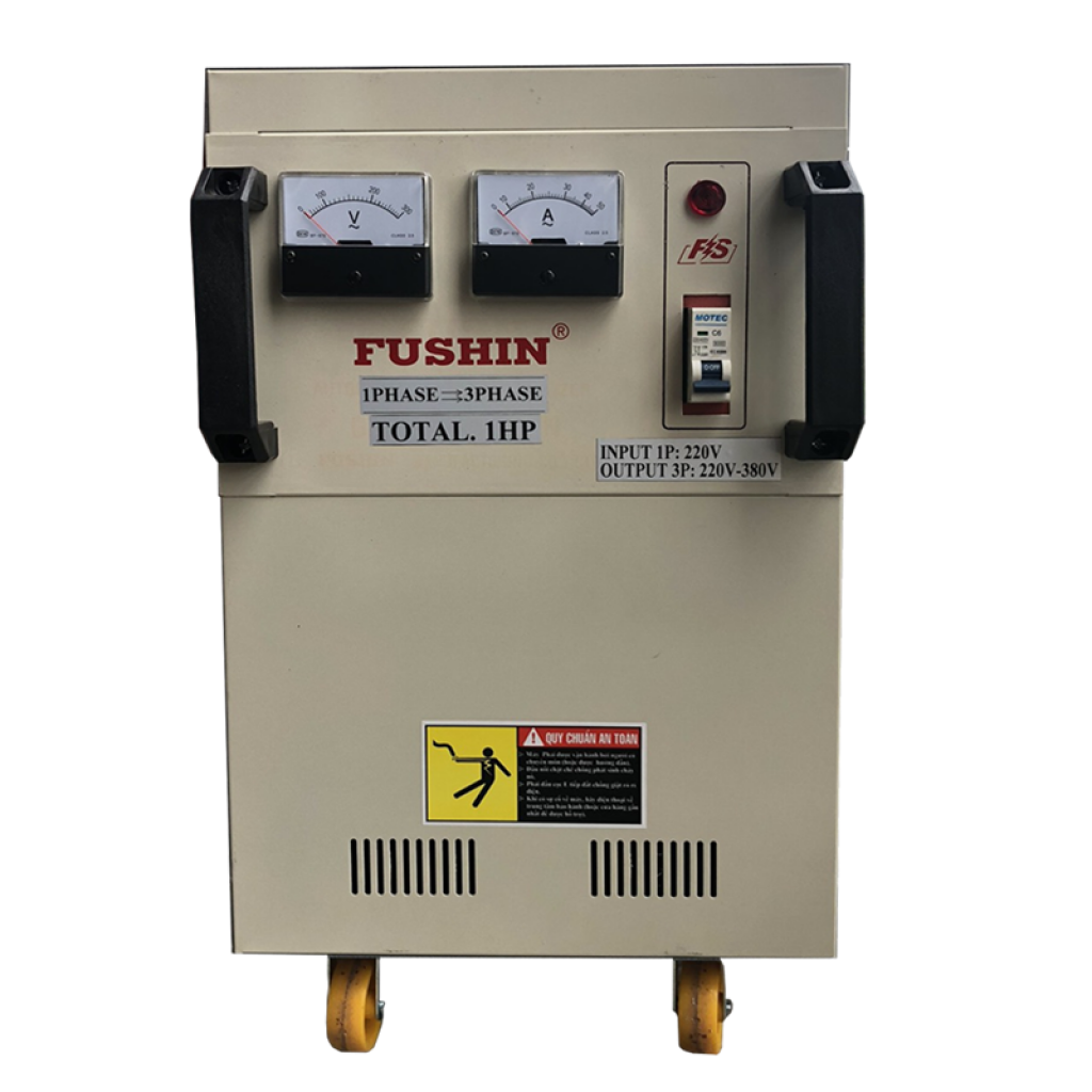 Biến áp 1 pha 220V ra 3 pha 220V/380V - 1HP(380V)