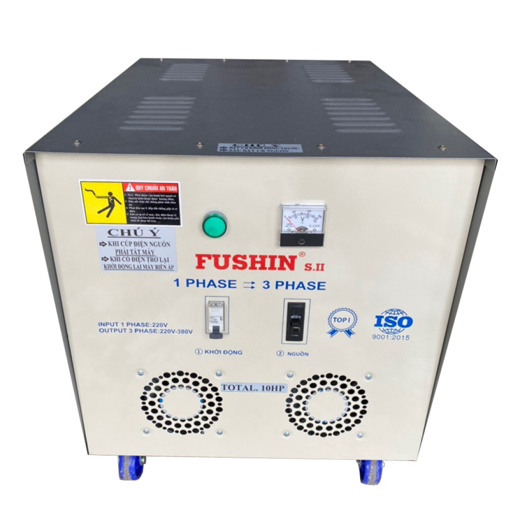 Biến áp 1 pha ra 3 pha 380V-220V 10HP Fushin